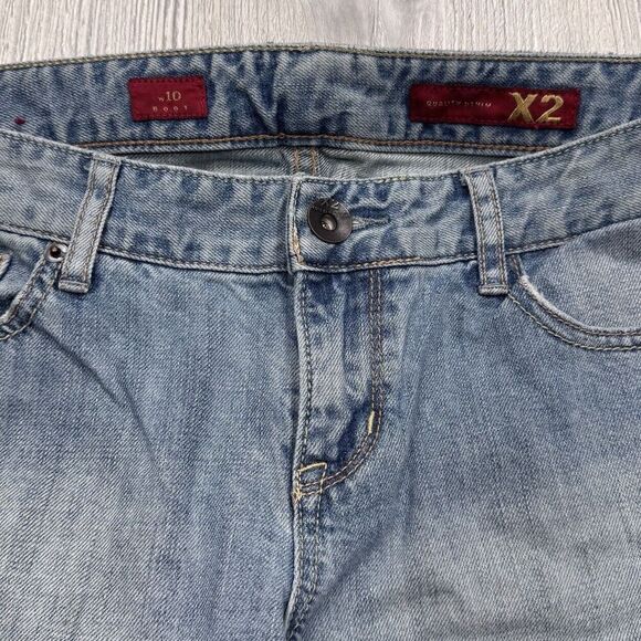 Express X2 Y2K Jeans Womens 8 Bootcut Light Blue Cotton Denim Measures 31 x 31 - Picture 3 of 10